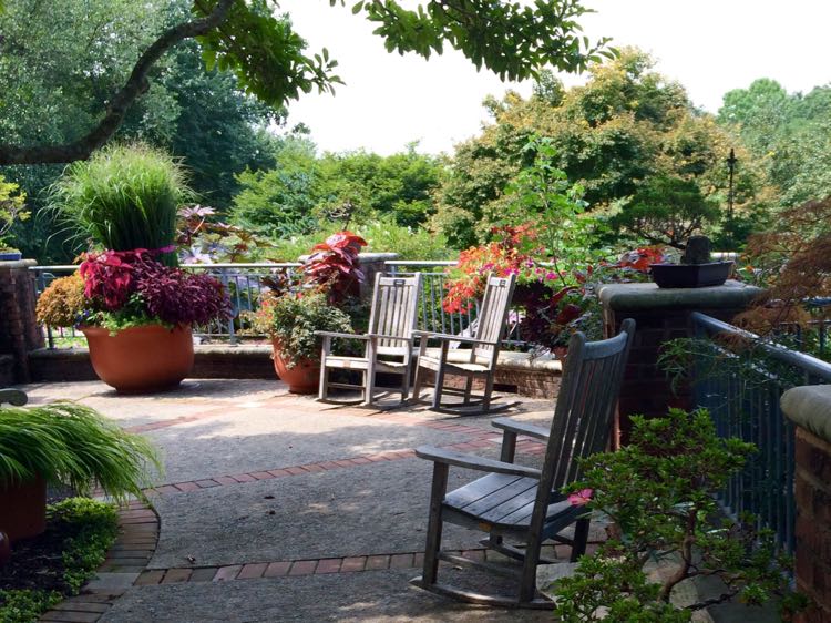 Rocking chairs at Meadowlark Botanical Gardens