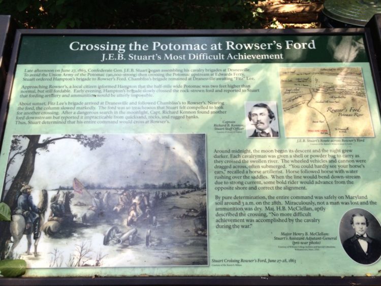 Rowsers Ford sign at Seneca Park in Great Falls VA