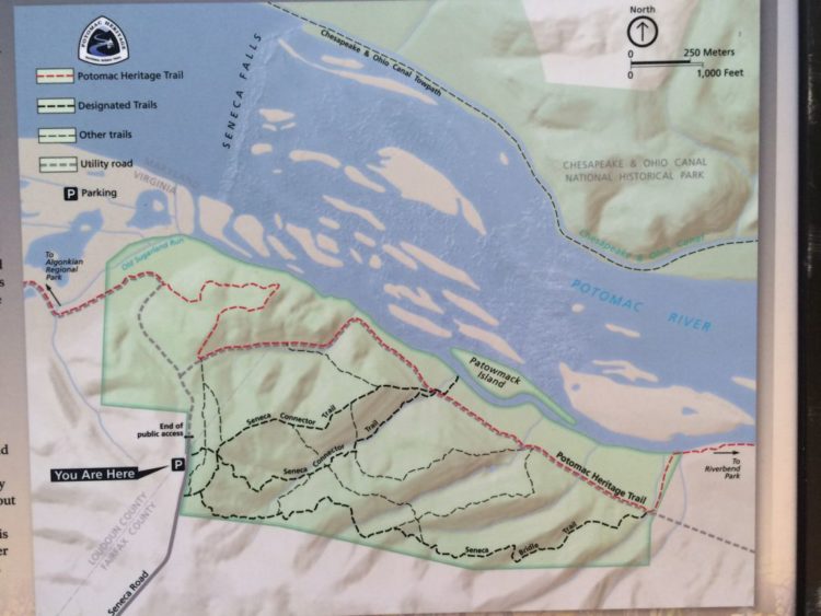 Trail Map for Seneca Park in Great Falls VA