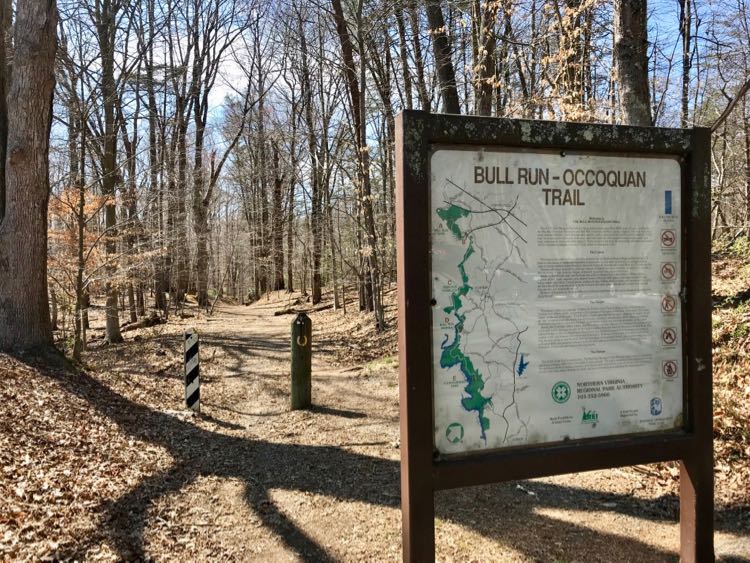 Bull Run Occoquan trailhead at Yates Ford Road in Clifton