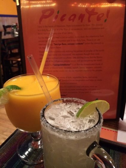 Mango and traditional margaritas at Picante! in Chantilly VA