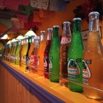 Colorful sodas line the shelf at Picante! in Chantilly VA