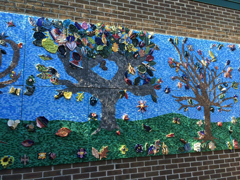 Tree mural at Hunter Woods Elementary School