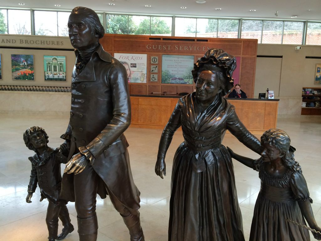 Washington family in bronze at Mount Vernon Virginia