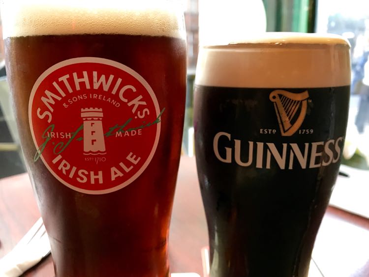 2 pints of Irish beer for St. Patrick's Day
