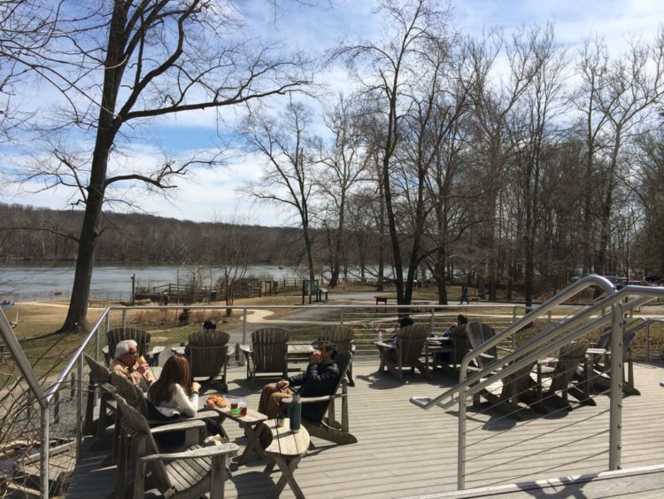 Relaxing on the Riverbend Visitor Center porch