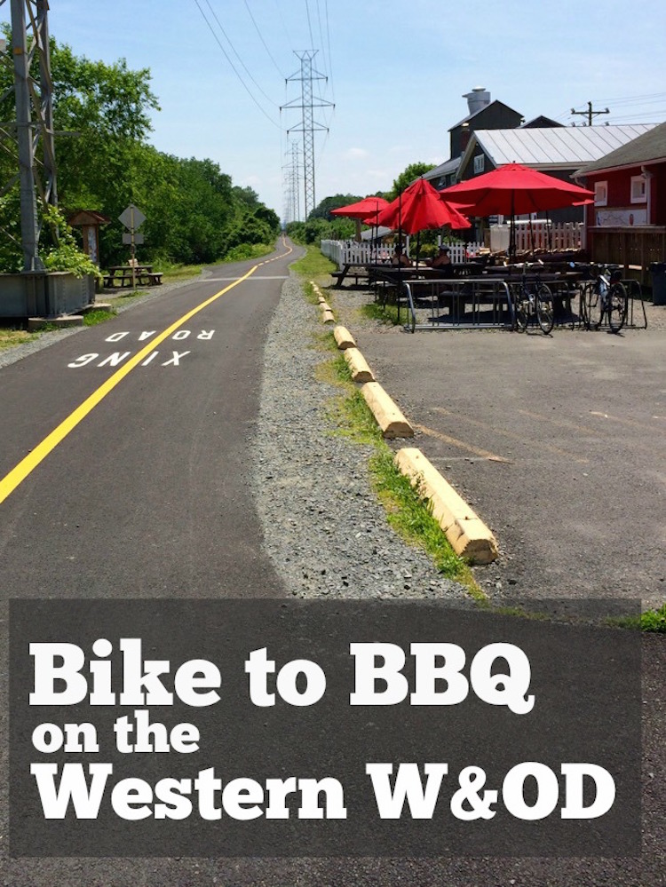 Here are 4 bike to BBQ options, west of Hunter Mill Road, that are easily accessed from the W&OD bike trail, Northern Virginia's narrowest regional park.