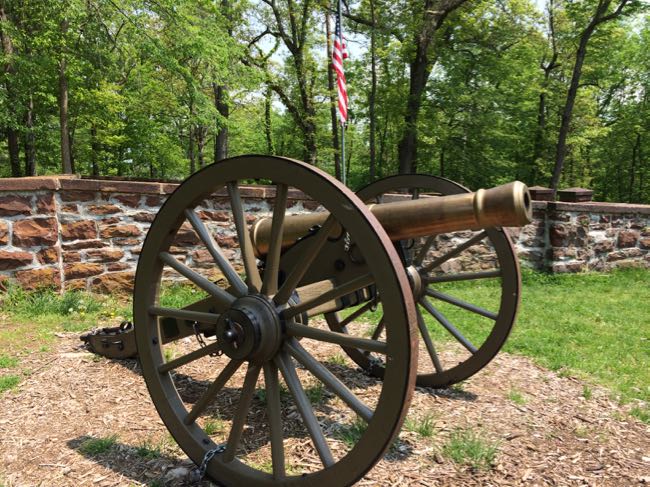 Cannon and cemetery wall Balls Bluff Battlefield