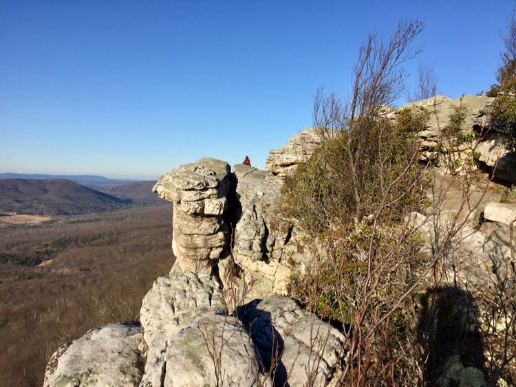 Rocky summit is more exposed in winter