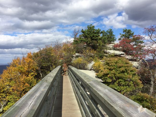 Crossing the bridge to the summit