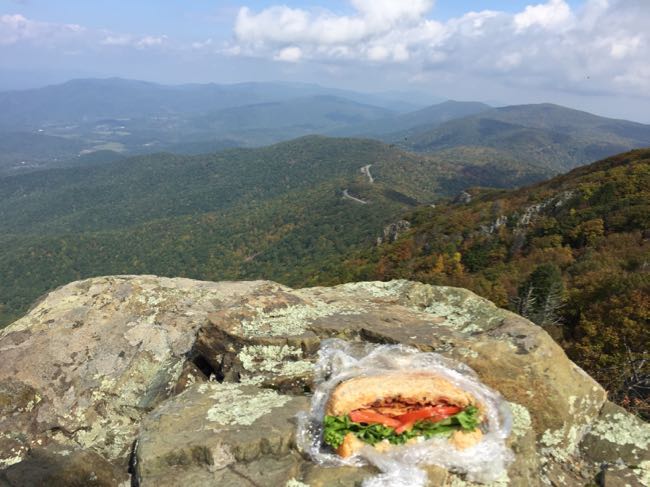 Almoço no Parque Nacional Stony Man Shenandoah Virginia