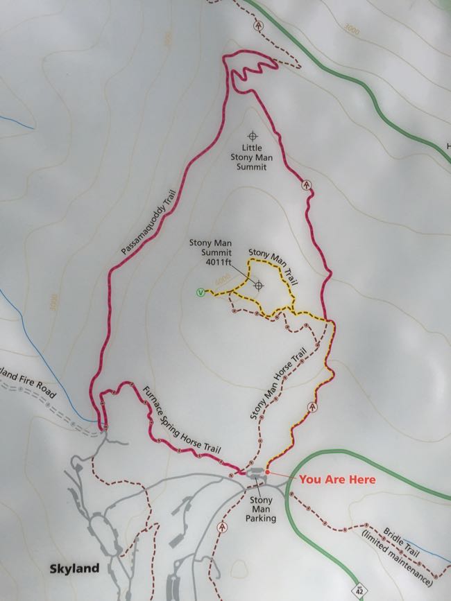 Stony Man trail map Shenandoah