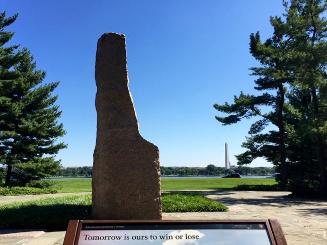 Lady Bird Johnson Park monument is accessed from the George Washington Memorial Parkway