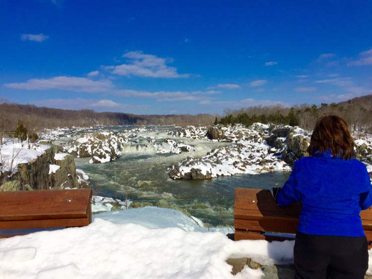 Great Falls overlook view in winter