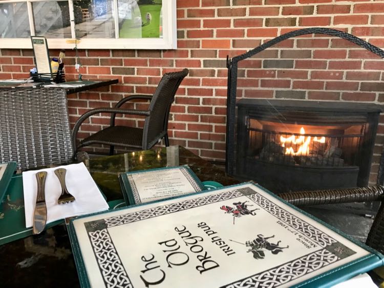 Patio fireplace at The Old Brogue in Great Falls VA