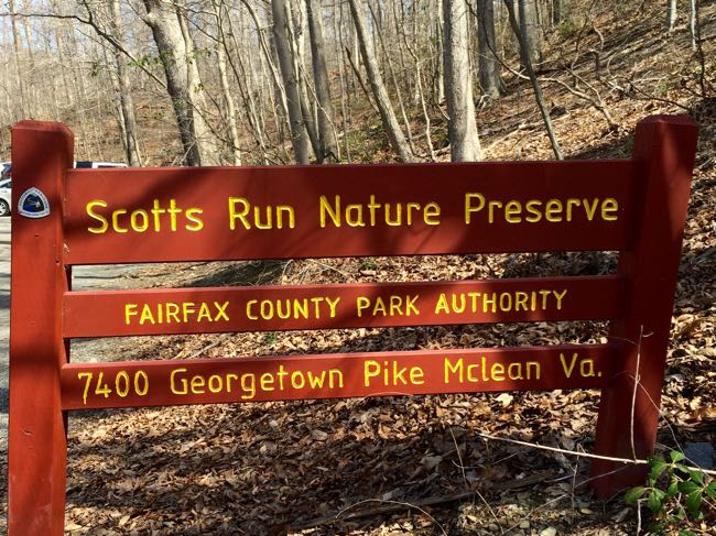 Scotts Run Nature Preserve sign