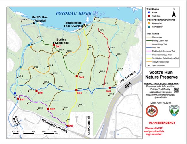 Scotts Run trail map, credit: Fairfax County Gov