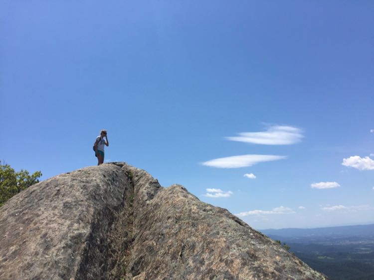 Enjoying the high point on the Mary's Rock hike