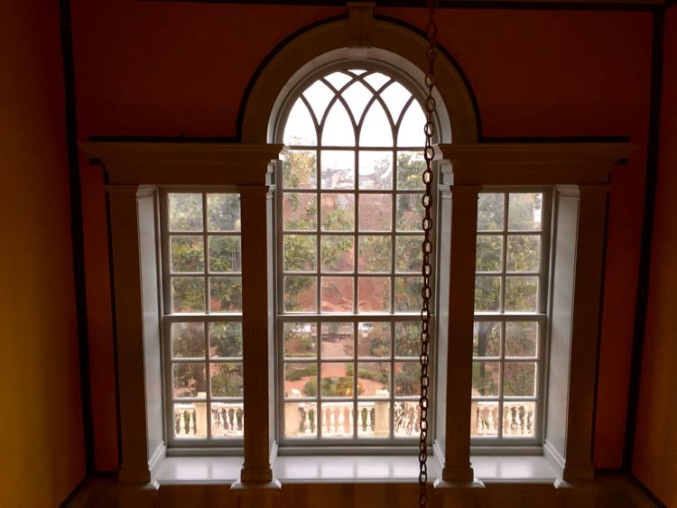 Ornate window Alexandria's Carlyle House