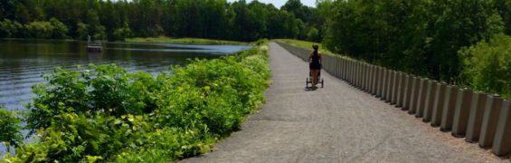 Stroller Friendly Trails in Northern Virginia Stroller-friendly trail over the dam at Burke Lake Park VA