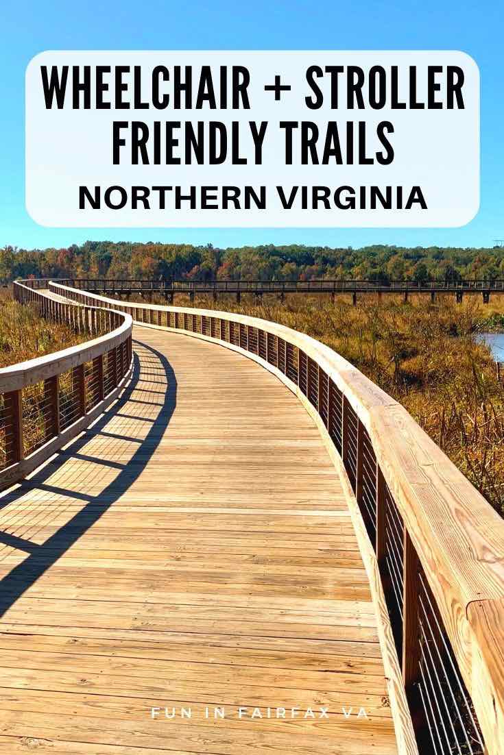 Neabsco Creek Boardwalk is the newest on our list of wheelchair accessible and stroller friendly trails in Northerm Virginia
