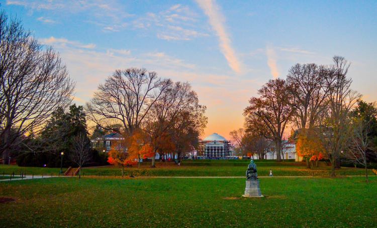 UVA Lawn Charlottesville Virginia; photo credit: Katherine McCool