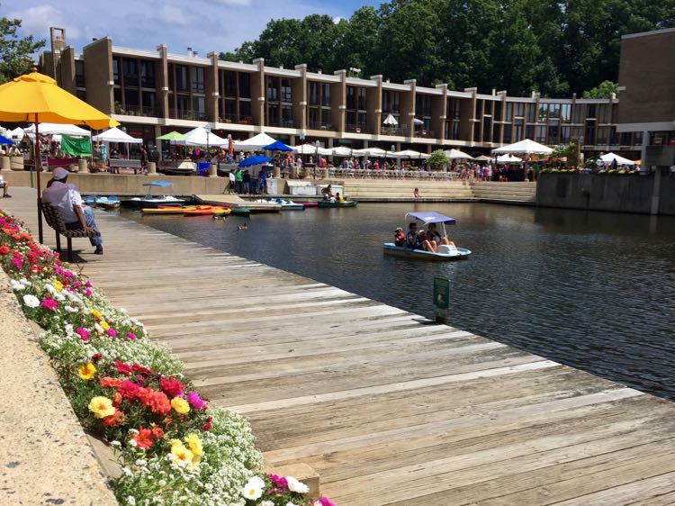 Lake Anne Plaza and boat rentals in Reston Virginia