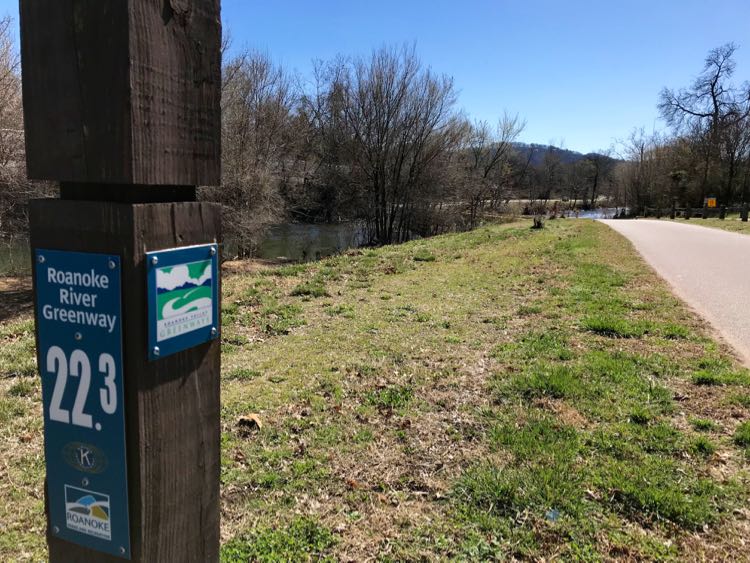 Roanoke Valley Greenways bike trail in Roanoke VA