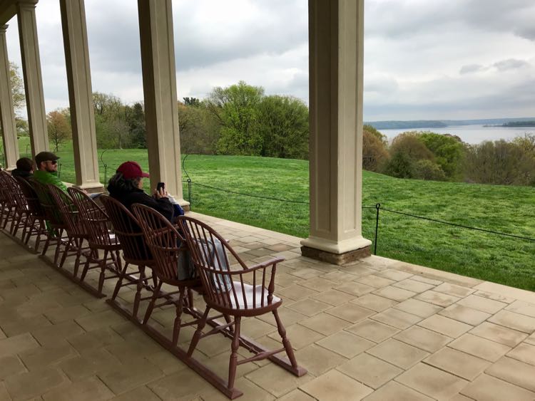 Potomac River views from the porch at George Washington's Mount Vernon