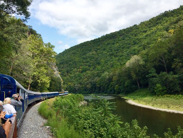 Open air car views Potomac Eagle train Romney WV