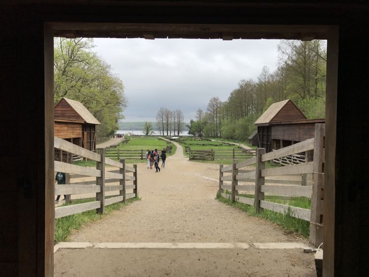 View of the Pioneer Farm and Potomac River from the barn Mount Vernon