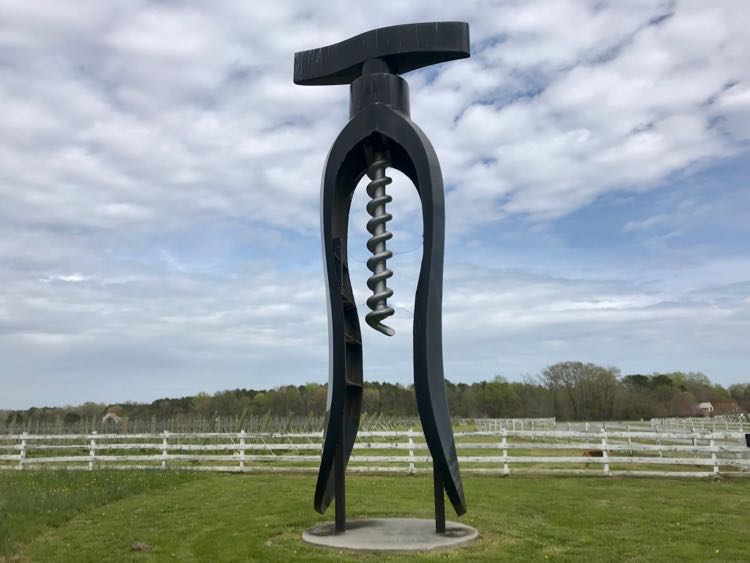 Giant corkscrew at Dog and Oyster in Virginia's River Realm