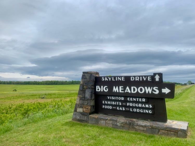 Big Meadows sign Shenandoah NP