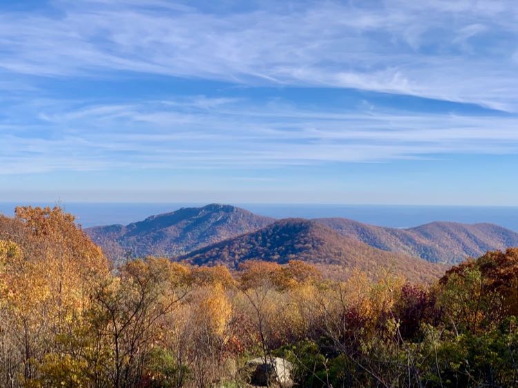 Thorofare Mountain Overlook vista est Shenandoah NP