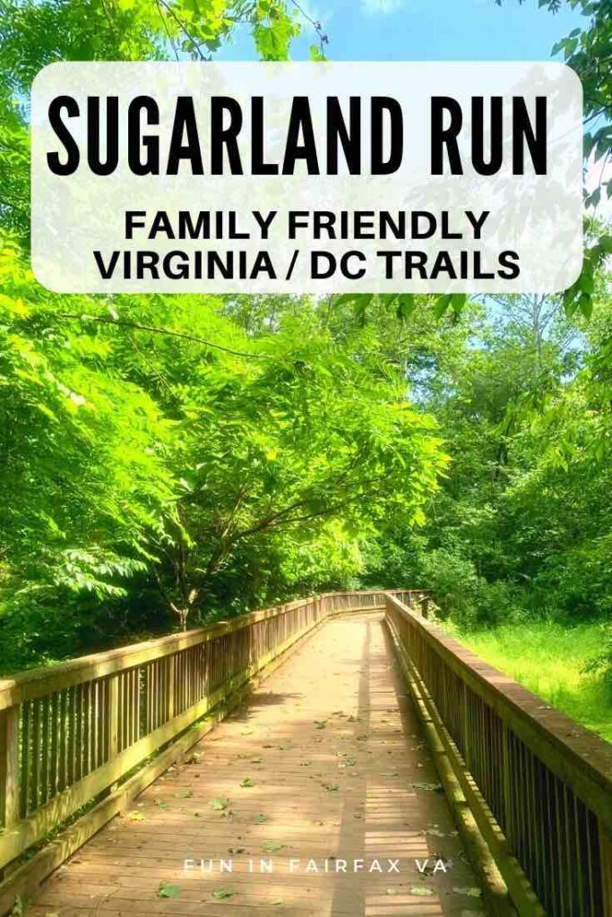 Enjoy an easy, shady Sugarland Run hike or bike outing on a paved stream-side trail in Reston and Herndon Virginia perfect for families.