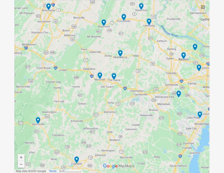 Google Northern Virginia small towns map by FuninFairfaxVA