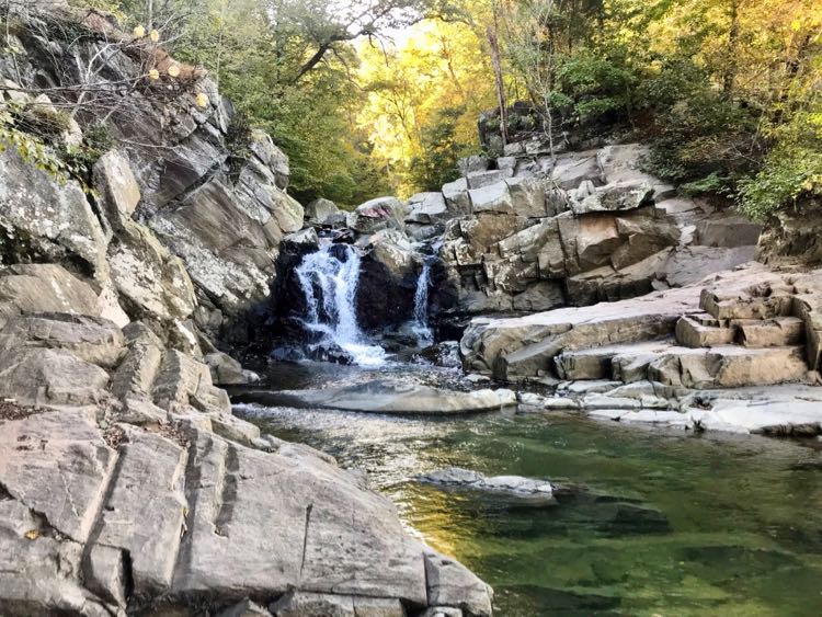 Scotts Run waterfall in fall