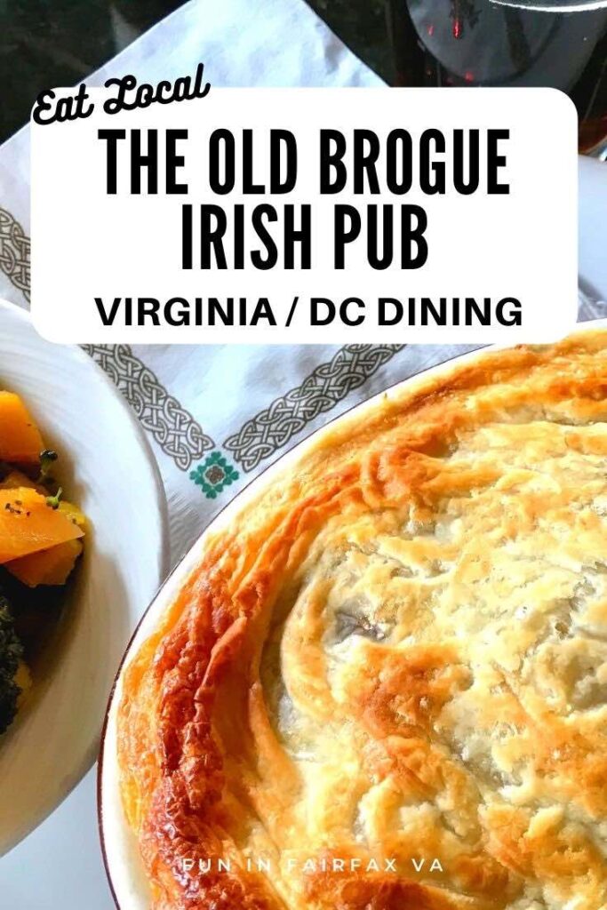 Eat local at The Old Brogue Irish Pub near Great Falls Park in Northern Virginia in a cozy indoor space, bright patio, or to go.