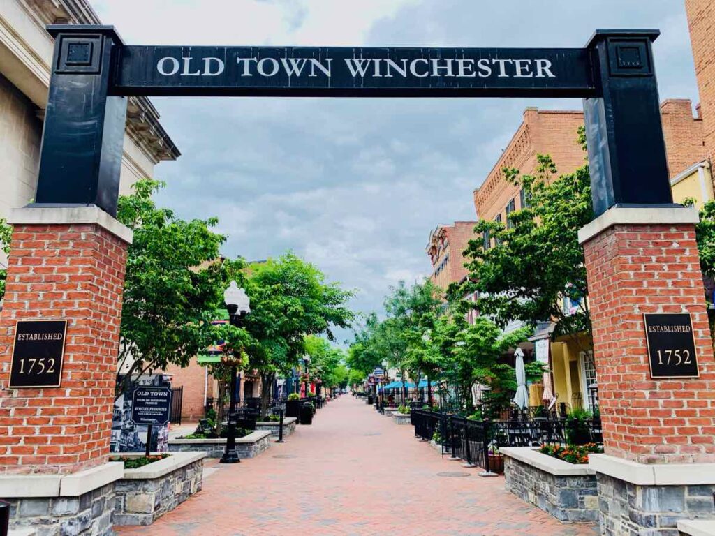 Old Town Winchester Pedestrian Mall Entrance