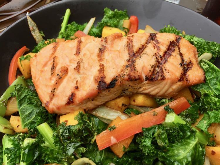 Salmon salad perfect for a nice day on the patio