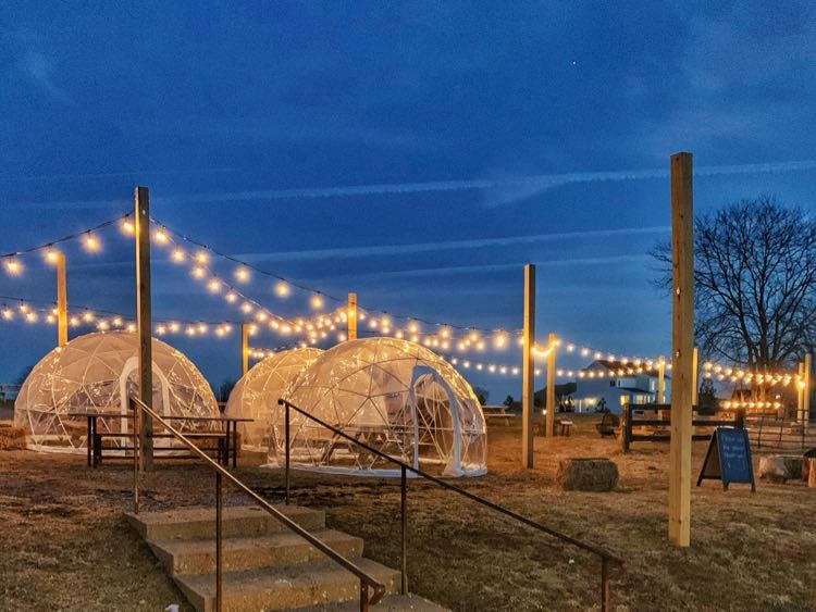 Wheatland Springs Brewery igloos, photo by Chris Militzer