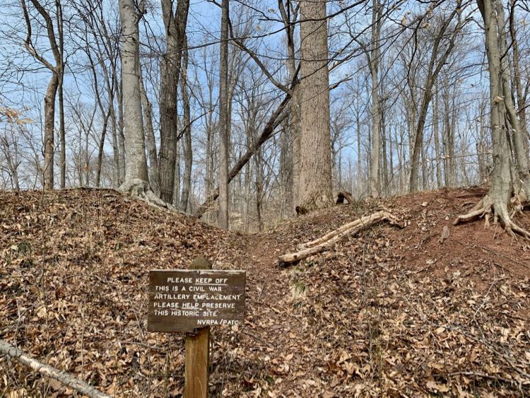 Civil War emplacement on the northern BROT