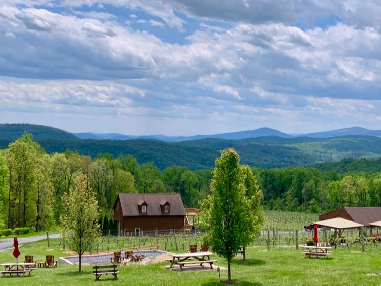 Fox Meadow Winery view in spring