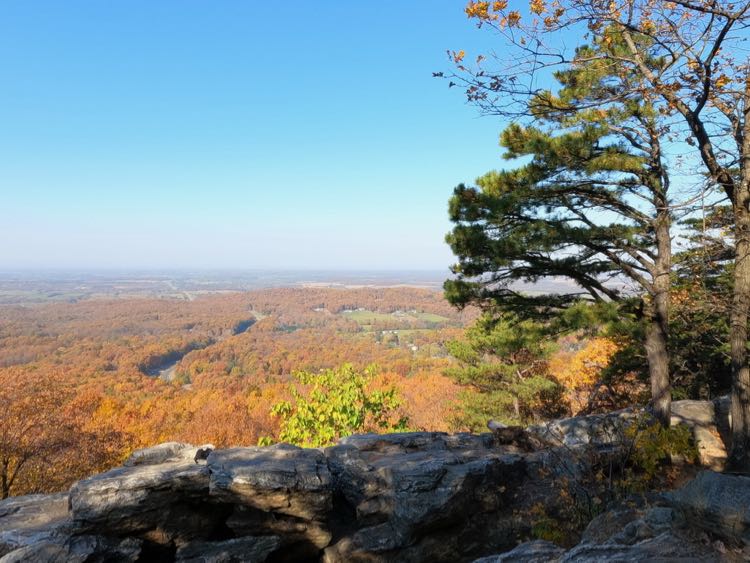 Fall hikes foliage view from Bears Den Overlook, photo by Scott Tury