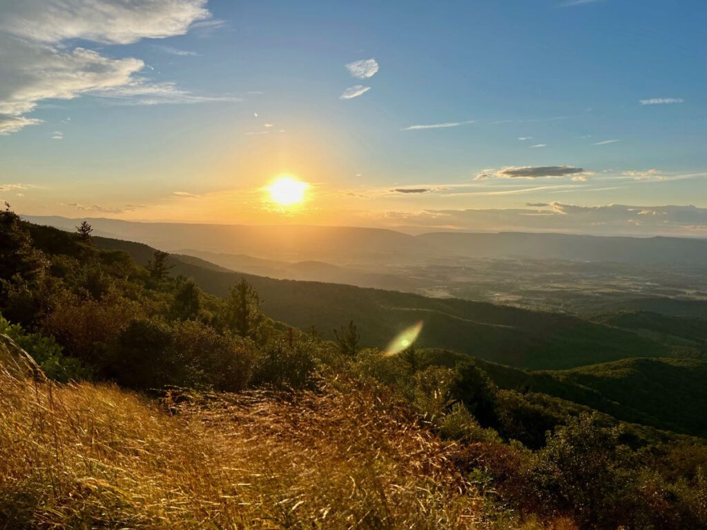 Sunset view from the Stony Man Overlook on Skyline Drive