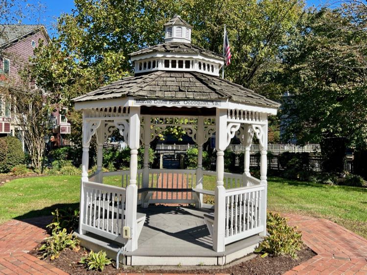 The bandstand at Mamie Davis Park in Occoquan Virginia, a popular spot for couples and group photos.