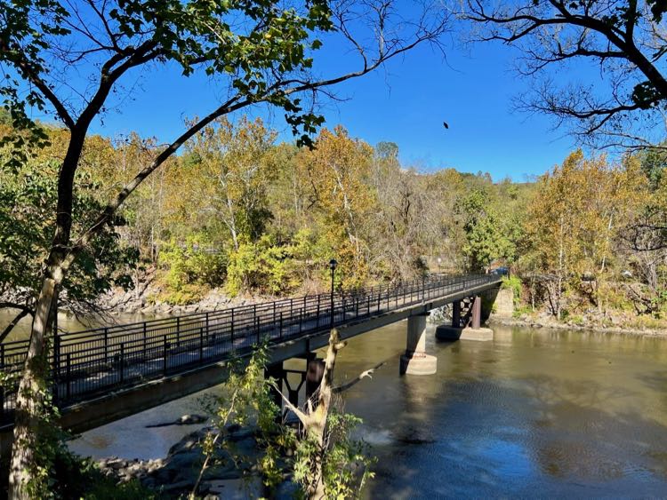 The Occoquan Footbridge is a scenic spot for photo in historic Occoquan Virginia