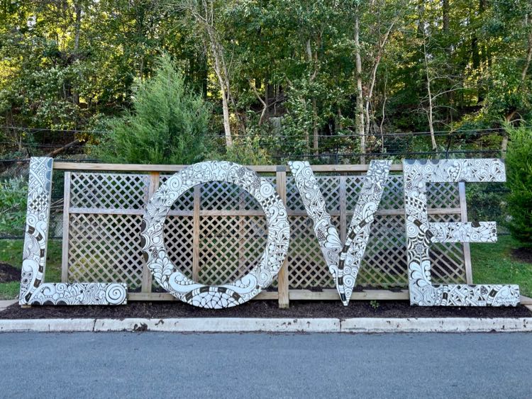 Occoquan LOVE sign at River Mill Park