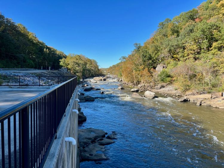 The view upriver from River Mill Park in Occoquan Virginia