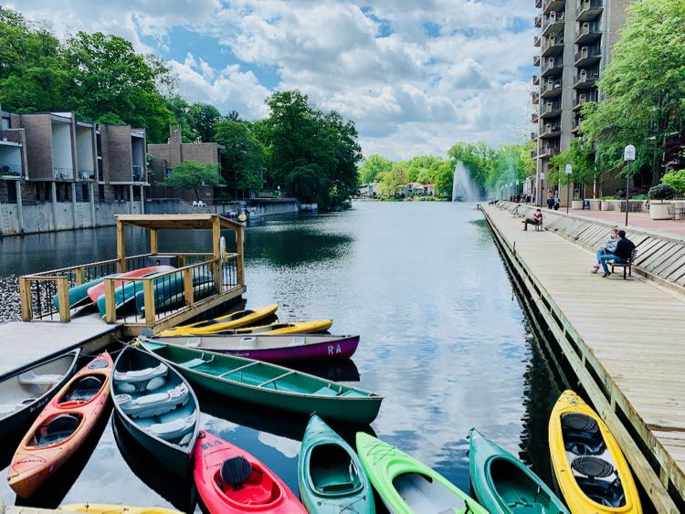 Lake Anne lakefront dock in Reston Virginia